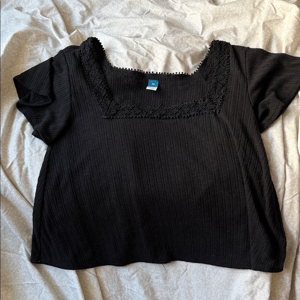 Old Navy Black Square Neck Blouse